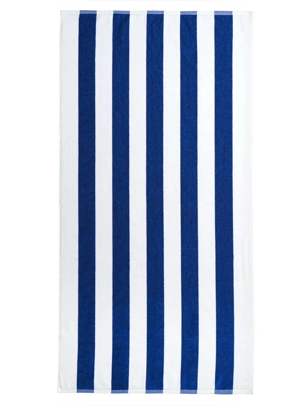 2-Mainstays Cabana Striped Cotton Beach Towel w/ Hanging Loop Blue/White 28x58